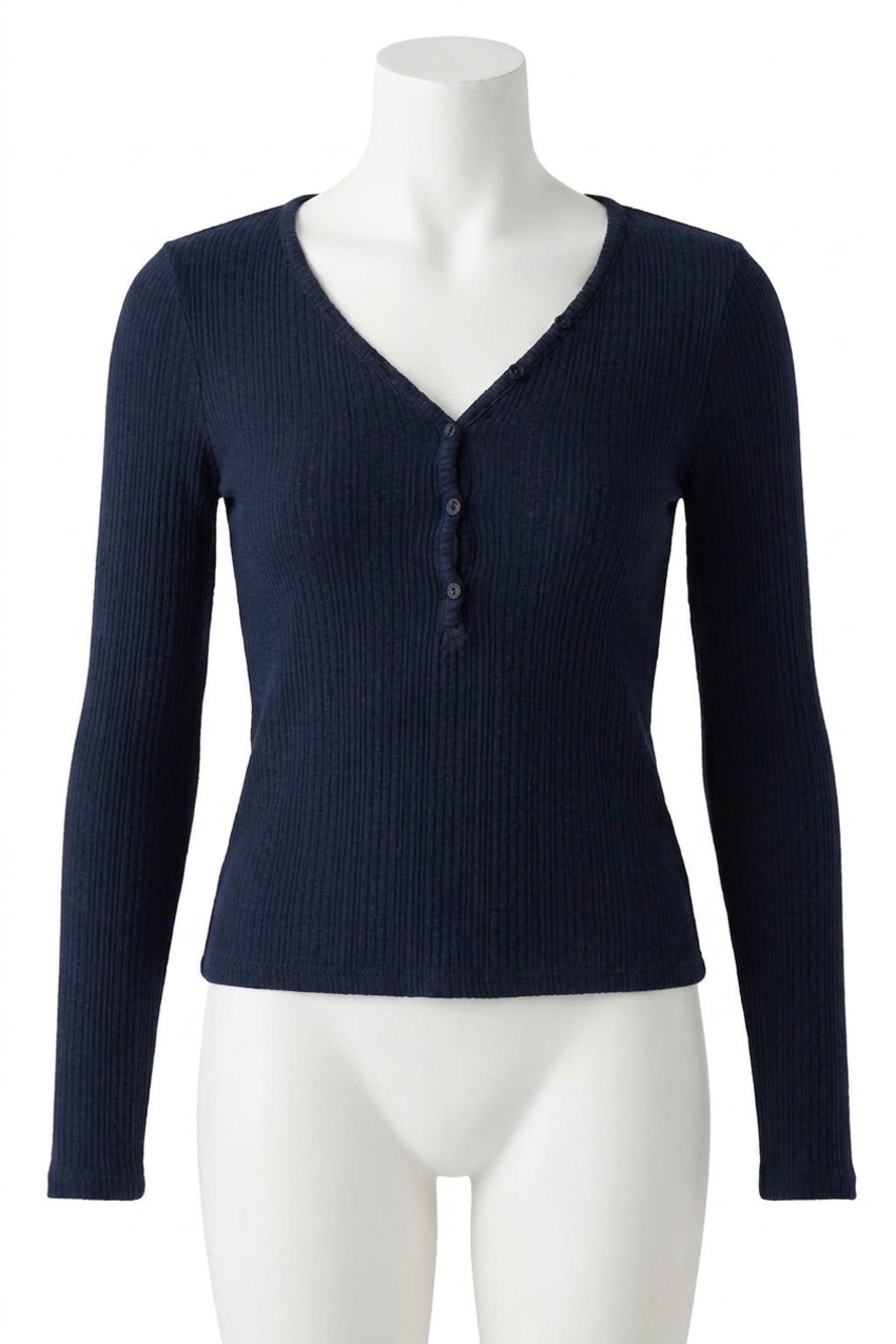 NEW AMO heartfelt long sleeve top in twilight